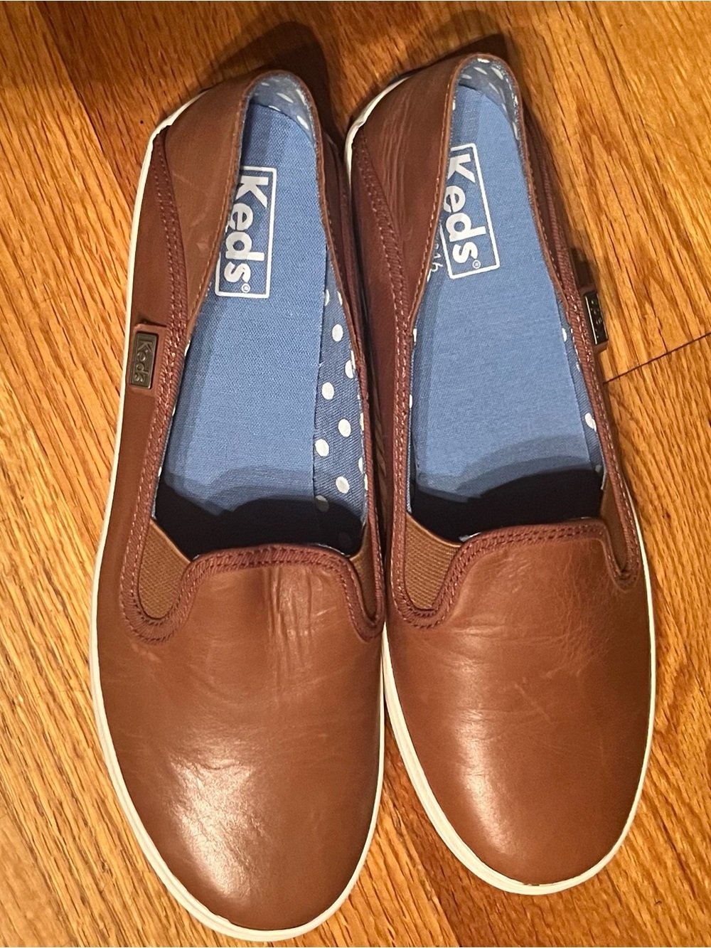 Keds Crashback Leather Slip-On Shoes Women’s 8 Cognac Brown